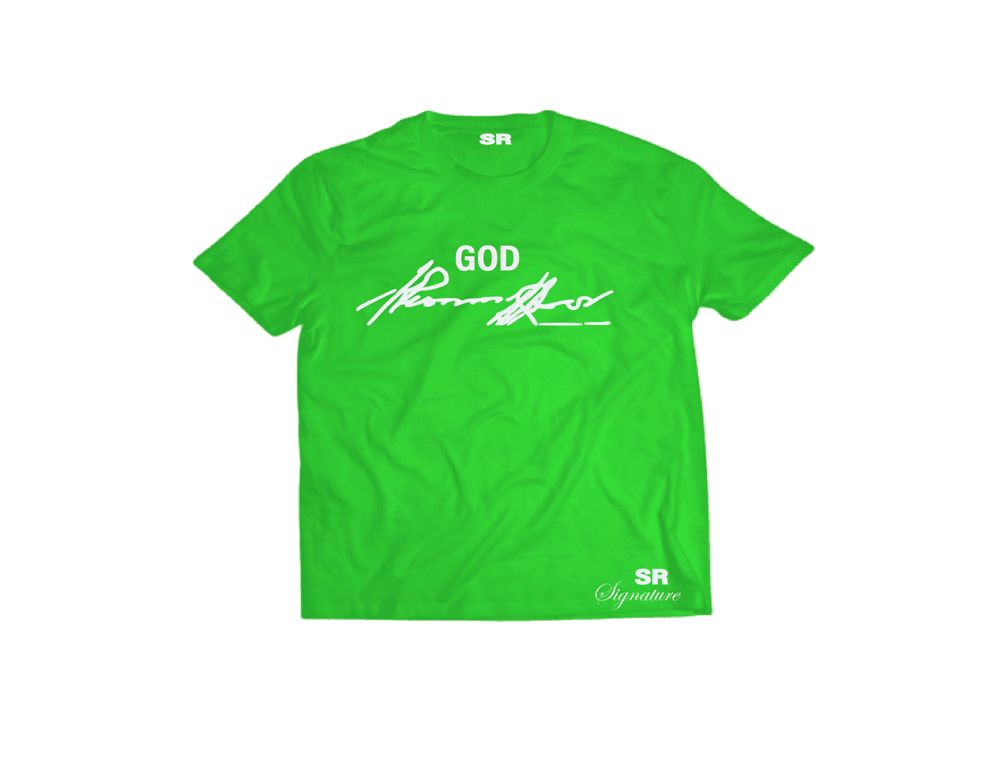 Signature Neon Green w/ White Slogan T-Shirt